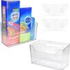 2 Pack Adhesive Cabinet Door Organizer Storage Caddy, Clear Lid Organizer Inside Cabinet Wall Mounted Pantry Door Caddy for Food Container Lid Kitchen Under Sink Basket (Clear)