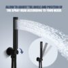 CASAINC Shower Faucets Sets Complete, 10" Round 3 Functions Rain Shower Head with Handheld Spray and Bathtub Spout Wall Mounted Shower System (Matte Black)