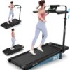 ANCHEER Walking Pad Treadmill with Incline&Adjustable Height,4 in 1 Under Desk Treadmills with Removable Desk Workstation,Foldable Treadmill for Home 300lbs Max,3 Type Control,Installation-Free