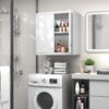 GREATMEET Metal Wall Cabinet, Metal Wall Cabinets for Garage, Wall Mount Cabinet with Lock, Upper Cabinets Wall Mounted, Hanging Utility Cabinet with Adjustable Shelf