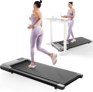 DeerRun Walking Pad, 2025 Smart Under Desk Treadmill, Treadmills for Home/Office, 2 in 1 Walking Pad Treadmill with LED Dispaly & Remote Control, Small Treadmill for Small Spaces