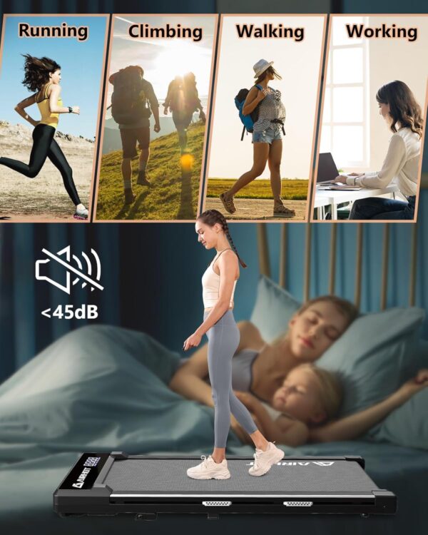 Walking Pad with Incline, 15° Incline Under Desk Treadmill with Remote Control with LED Display for Walking & Climbing at Home or Office，265LB Capacity