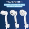 Waterpik Transform Pivoting RV Shower Head with Ultra-Flexible Hose and Pause Switch, Great for Campers, Trailers, Boats, 5-Mode with High Pressure Sprays, White, PHR-551E