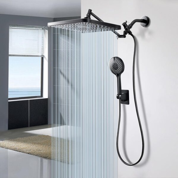 71qIi3HlqRL._AC_SL1500_.jpg Premium 12.2" Rain Shower Head with Handheld Spray, Updated High Pressure Rainfall Shower Head with Handheld Combo, Large Rain Overhead Waterfall Showerheads | Anti-Clog Nozzles | Air-in Tech