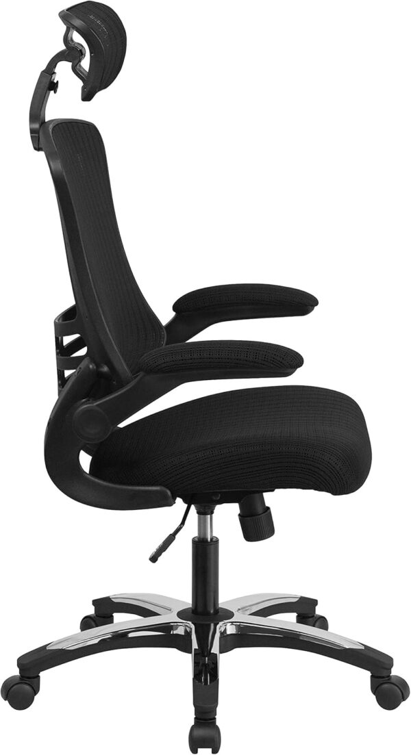 Flash Furniture Kelista High-Back Swivel Office Chair with Adjustable Lumbar Support and Seat Height, Ergonomic Mesh Desk Chair, Black