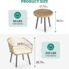 YITAHOME Accent Chairs Set of 2 Mid-Century Modern Chair with Pillow Upholstered Lounge Arm Chair with Side Table & Soft Cushion for Living Room, Bedroom, Balcony, Beige