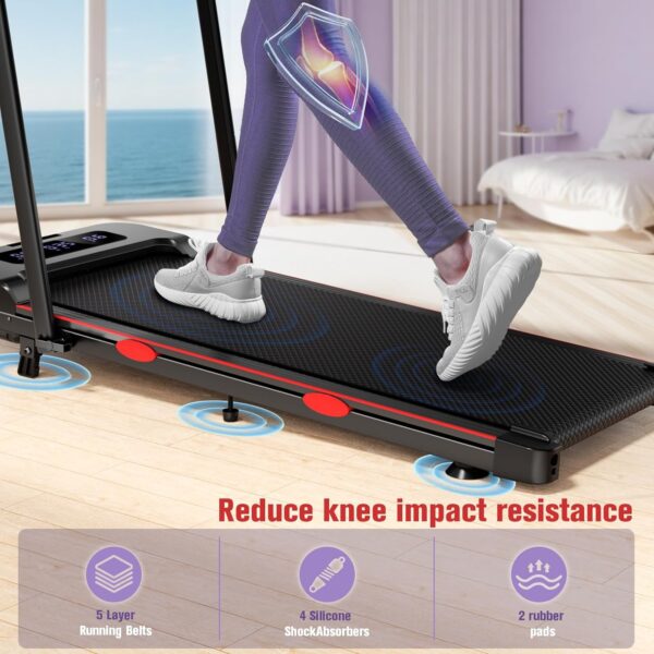 Walking Pad Treadmill with Incline & Handle-Bar, 2 in 1 Foldable Treadmills for Home & Office, 300lb Small Compact Under Desk Treadmill with App, Remote, LED Display, 2.5HP Running Pad