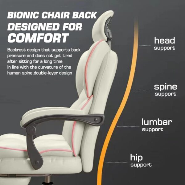 HDHDBA Executive Office Chair High Back Adjustable Home Computer Chairs Big and Tall Desk Chair Back Support Swivel PU Leather Chair with Lumbar Support