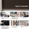 4PCS Acoustic Wood Slat Wall Panels for Wall Decor and Ceiling 3D Fluted Sound Absorbing Panel Soundproof with Wood Finish 108"×6" (Cherry Dark)