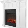 Real Flame Alcott 75” Electric Fireplace with Mantel for Living Room or Bedroom, Replaceable Fireplace Insert Heater, Realistic Log and Flame Effect, Remote Control, Timer
