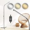 15W Floor Lamp with Touch Control Adjustable Brightness 3500K-7000K 360° Gooseneck LED Floor Lamps Eye-Caring Floor Lamp for Living Room, Bedroom & Office Stepless Dimming Standing Lamp
