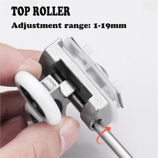 26mm Shower Door Rollers, 4PCS Sliding Shower Doors Wheels, Replacement Wheels Shower Doors，2xDouble Twin top/Bottom Shower ，Shower Door Runners Pulleys for Curved Glass Doors 6-8mm