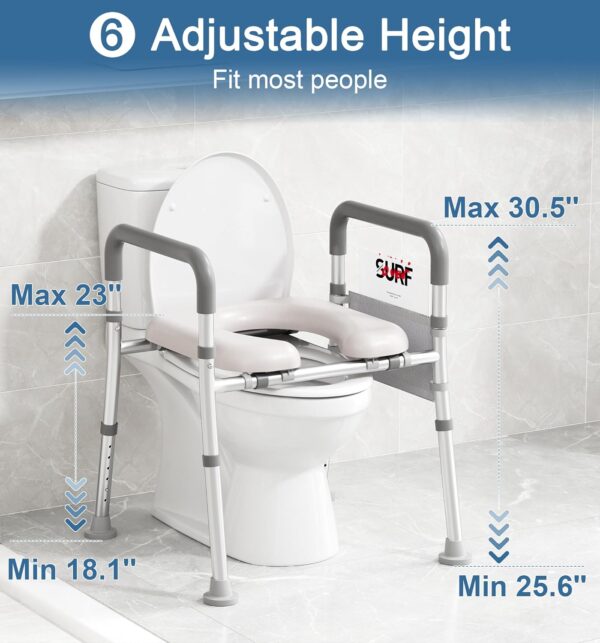 71s2dS5uMIL._AC_SL1500_.jpg Toilet Seat Riser for Seniors, FSA HSA Eligible Raised Toilet Seat with Handles, Adjustable Height & Width, 400lb Handicap Elevated Toilet Seat, Fit Any Toilet