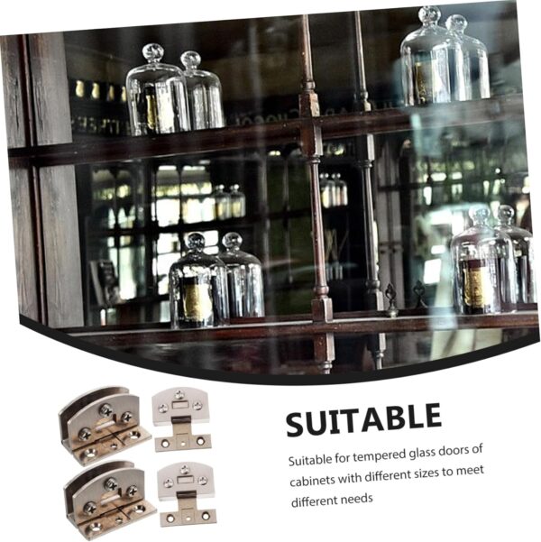 DOITOOL Modern Style No Drilling Glass Door Hinge 4pcs Stainless Steel Easy Install for Shower Doors