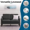 VINGLI Loveseat 53" Small Couch Loveseat Sofas for Living Room Mid Century Modern Sofa Couch Dark Gery Love Seat Couches with Scooped Arms for Small Spaces, Bedroom, Apartment, Studio