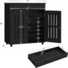 Yaheetech Coffee Bar Cabinet, Bathroom Cabinet with 1 Drawer & Adjustable Shelf, Kitchen Buffet Storage Cabinet for Home Office, Black