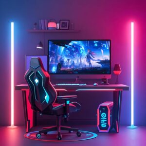 2 Pack ICRGB Corner Floor Lamp, DIY Floor Lamp with Music Sync and 16 Million Colors, Color Changing Standing Floor LED Lights for Bedroom Living Room Decor, Ambient Mood Lighting Gaming
