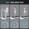 Walking Pad Treadmills for Home Office, Under Desk Walk Mat with APP and Remote Control, 3 in 1 Portable Exercise Equipment, Compact Jogging Running Machine for Small Space, 300 Lbs Capacity