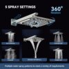 ELLO&ALLO Shower Faucet Set Mixing Valve and Trim Kit Brushed Nickel, Rainfall Waterfall Shower Head with Handheld Combo