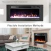 50 Inch Electric Fireplace Inserts, Quiet Wall Mounted Fireplace, Led Fireplace for Living Room, Recessed Electric Fireplace, Linear Fireplace, Logs & Crystal, 750/1500W