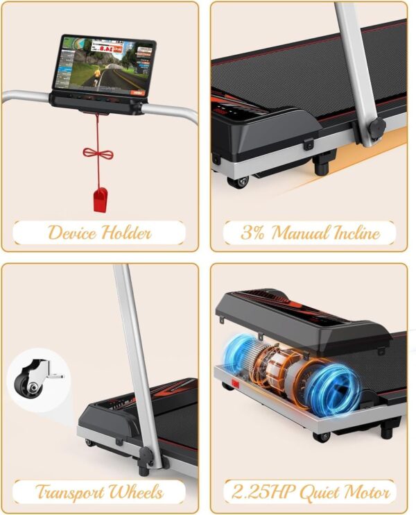 NAYSAYE Walking Pad Treadmill, Led Display Walking Jogging Running Machine with Remote Control,2.5hp Readmills for Home & Office Walking Jogging Running Machine