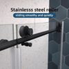 56-60" W x 74" H Frameless Sliding Shower Door, Shower Glass Door with 5/16" (8mm) Clear SGCC Tempered Glass, Matte Black Finish Shower Doors, Stainless Steel Hardware