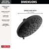 Delta 75617 Universal Showering Components 1.75 GPM Multi Function Shower Head - Matte Black