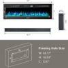50 Inch Electric Fireplace Inserts, Quiet Wall Mounted Fireplace, Led Fireplace for Living Room, Recessed Electric Fireplace, Linear Fireplace, Logs & Crystal, 750/1500W