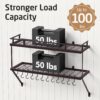 KES 30-Inch Oiled Bronze Pot Rack Wall Mounted, 2-Tier Hanging Pot and Pan Organizer with 12 Sturdy Hooks, Kitchen Wall Hanger Shelves Farmhouse Style, KUR215S75B-OB