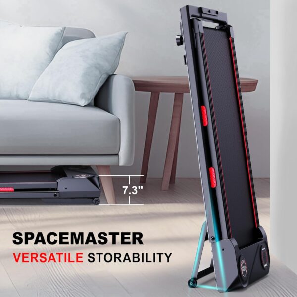 Foldable Treadmill Walking Pad with Auto Incline, 6-Level 12% Portable Under Desk Treadmill for Home Office, 2 in 1 330lbs Capacity Heavy Duty with Handle Bar, 2.5HP Quiet, Upright Space-Saving