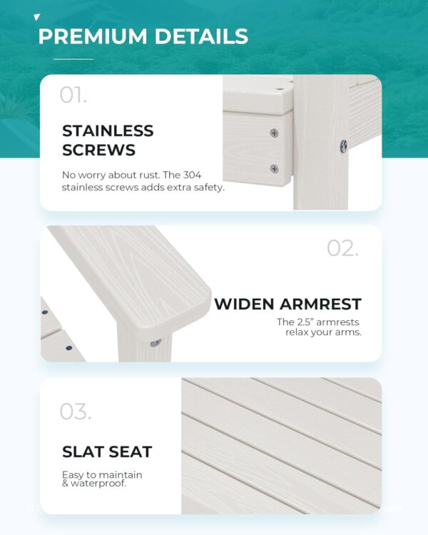 71w0hWqPfHL._AC_SL1500_.jpg SERWALL 7-Piece Patio Dining Table Sets, Outdoor HDPE Dining Furniture Set with Umbrella Hole Cut-Out Table and 6 Chairs, White