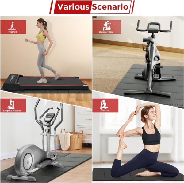 Foldable Walking Pad Treadmill for Carpet Hardwood Concrete Floors, Home Gym Exercise Equipment Matt Under Staionary Bike, Rower & Elliptical, Waterproof Non-Slip Pads Mats on Trainer Machine