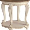 Signature Design by Ashley Realyn French Country Two Tone Round End Table, Chipped White