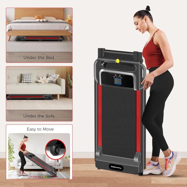 Portable Treadmill with Handle, 3.0HP Walking Pad Treadmill, Electric Compact Treadmills,Treadmills for Home Small Space with 12 Preset Programs, Walking Pad with Handle,300 LBS Capacity