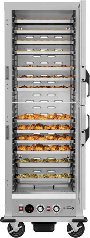 KoolMore 33 in. Commercial Insulated Heated Holding/Proofing Cabinet with Glass Door and Wire Racks in Silver, UL and NSF Listed (KM-CHP36-WIGL)