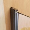 Shower Door 31" W x 55" H, Frameless Hinged Bathtub Shower Door, Bathtub Shower Screen Door, 1/4" (6mm) Tempered Glass Panel with Stainless Steel Handles (Matte Black)