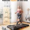 Walking Pad Treadmill, WalkDate Incline Walking Pad Under Desk Treadmills 330 Lbs Capacity, 2.5HP Low Noise Portable Running Machine for Home and Office, with LED Display, Remote Control, Beige