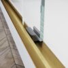 Shower Door 56 to 60'' W x 72'' H,Semi Frameless Double Sliding Shower Glass Door with 1/4" (6mm) Clear SGCC Tempered Glass,Stainless Steel, Easy to Clean,Gold.