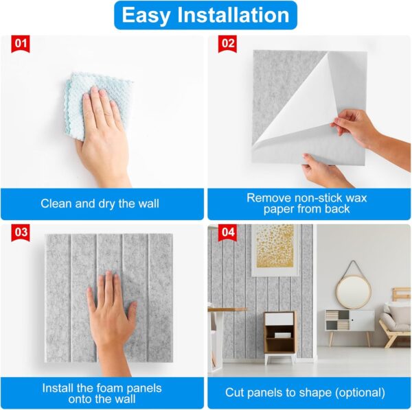 12 Pack Sound Proof Foam Panels for Walls 12"x12"x0.4'', Self Adhesive Soundproof Wall Panels, High Density Acoustic Foam Panels is Widely Used for Acoustic Treatment In Various Spaces(Gray)