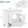 30" Bathroom Cabinet Vanities with Sink Set Combo, Storage Cabinet with Doors and Drawer, Solid Wood, Modern Style, White