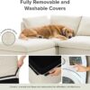 mopio Oversized Modular Sectional Sofa with Fully Removable Covers and Storage, Convertible U & L Shaped Sectionals, Modern Cloud Couch with Ottoman Chaise (Oat Fabric, 5 Seats, L)