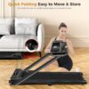 Portable Treadmill with Handle, 3.0HP Walking Pad Treadmill, Electric Compact Treadmills,Treadmills for Home Small Space with 12 Preset Programs, Walking Pad with Handle,300 LBS Capacity