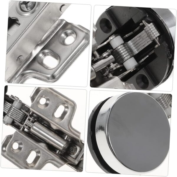Homoyoyo 4pcs Slow Closing Cabinet Hinge Damping Hinges for Glass Doors Corrosion-Proof Steel Modern Design Easy to Install