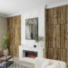 Woody Walls Solid Wood Slat Wall Paneling, Each Wood Slat Wall Panel is Made of Real Wood, Acoustic Wood Panels Have 0.75 NRC, Set of 2 Seamless Joint Wood Panels for Walls, Wood Slat Wall (Acacia)