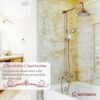gotonovo Shower Fixture Faucet Set Complete Antique Brass Exposed Pipe Shower System 8 Rain Shower 2 Double Knobs Handle Triple Function Tub Spout Shower Combo Unit Set