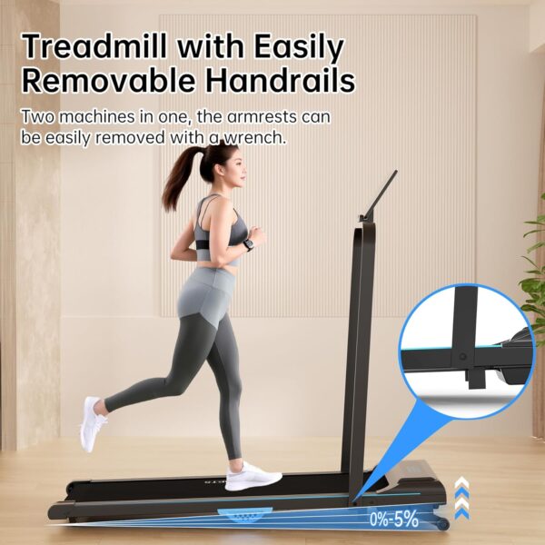 Foldable Walking Pad 2 in 1 Portable Treadmill for Home, 2.5HP Under Desk Treadmill, Remote Control Walking Pad Max Speed 3.8 MPH, Max Weight 300 lbs, Incline, Compact, LED Display