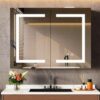Snughome Bathroom Medicine Cabinet with Mirror and LED Light, Wall Mount Medicine Cabinet with Defogging, Adjustable Shelves, Memory Dimmable 3 Color Temp, Built-in Power Outlets, 31.5''x23.6''x5.9''