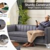Morden Fort Faux Leather Couch, 71" W Modern Faux Leather Office Sofa Easy to Clean with Highly Wear Resistant Seats and Metal Legs, 3 Seater Couches for Living Room Apartment Lounge Grey