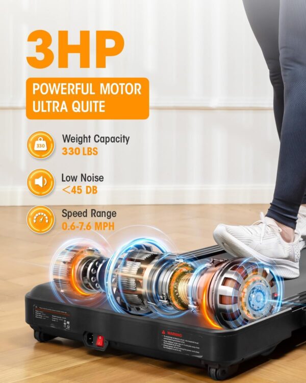 9% Incline Walking Pad Treadmill and Handle Bar, Widened Running Belt, 4MPH/7.6MPH, 2.5HP Treadmill with 380lbs Capacity with Remote, Bluetooth and App Control with Fitshow