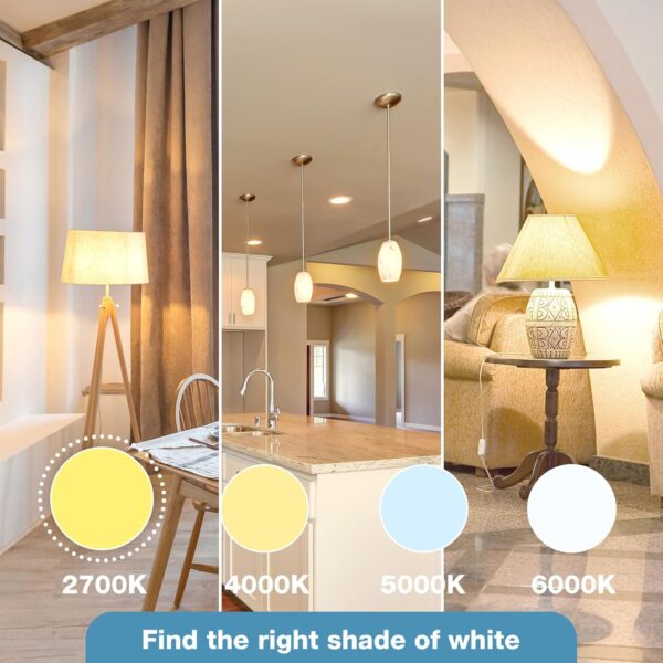 LED Light Bulbs, 60 Watt Equivalent LED Bulbs A19, 2700K Soft White, 800 Lumens, E26 Standard Base, Non-Dimmable, 8.5W Warm White LED Bulbs for Bedroom Living Room, 12 Pack